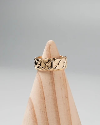 16K Plated Quilted Ring