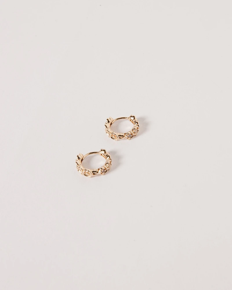 16K Plated Mini Rose Hoops