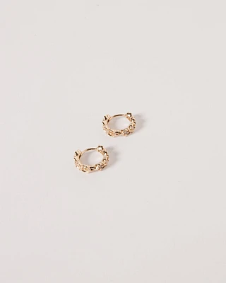 16K Plated Mini Rose Hoops