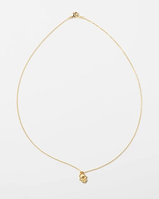 14K Plated Cleo Hamsa Necklace