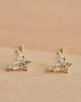 16K Plated Blug Butterfly Post