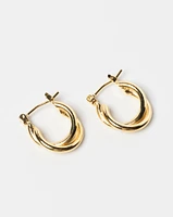 24K Plated Lyon Double Hoop