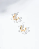 18K Plated Pearl Balls Earrings