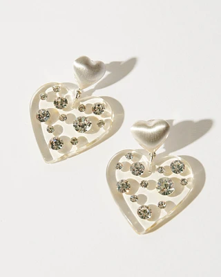 See Through Heart Earrings