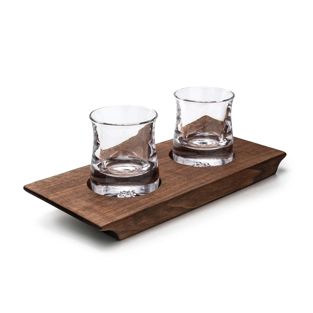 Shoreham Whiskey Duo with Walnut Wood Base