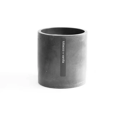 Tobacco and Vanilla Charcoal Concrete Candle