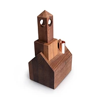 Wooden Church Candlestick Holder