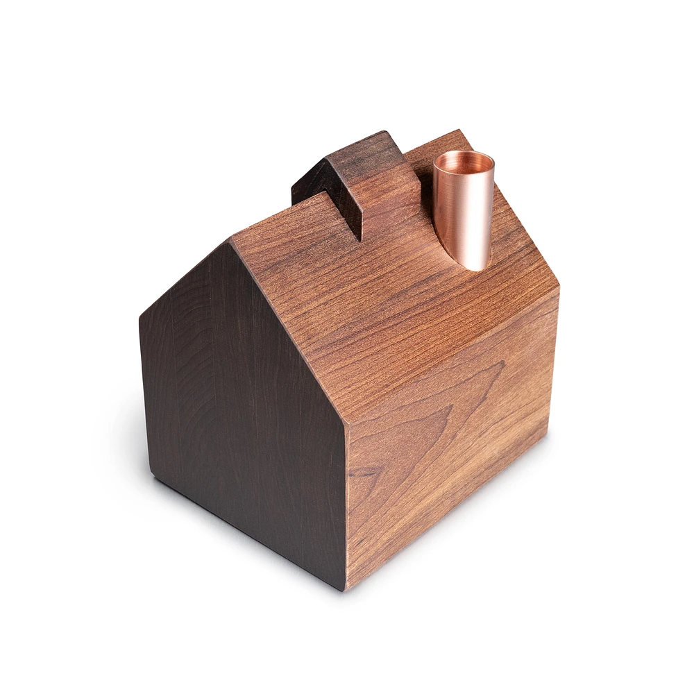 Wooden Barn Candlestick Holder