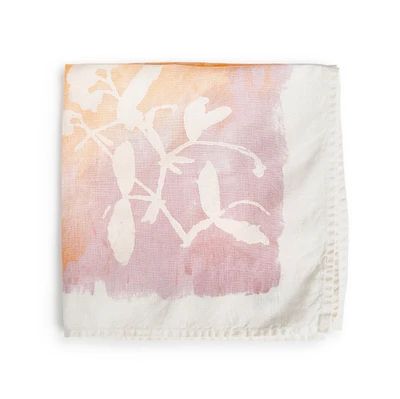 Apricot Floral Linen Napkin - 18 Inch