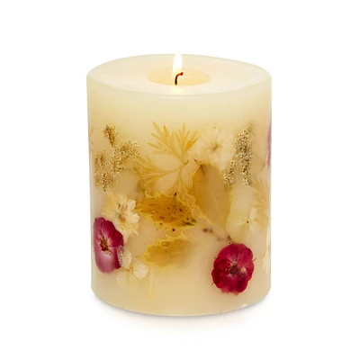 Rosy Rings Apricot Rose Pillar Candle - 4.5 x 5.5