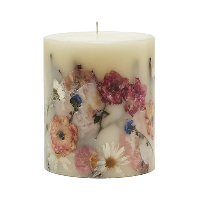 Rosy Rings Apricot Rose Pillar Candle - 4.5 x 5.5