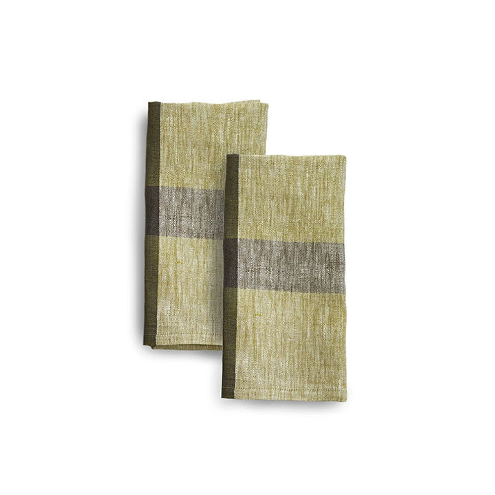 Rosemary Plaid Linen Napkins - Set of 2