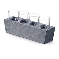 Alpine Vodka Glass Set of 4 with Soapstone Base