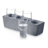 Alpine Vodka Glass Set of 4 with Soapstone Base