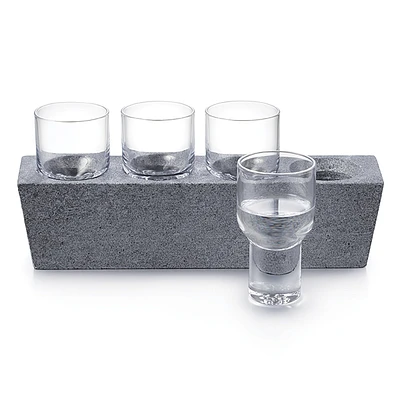 Alpine Vodka Glass Set of 4 with Soapstone Base