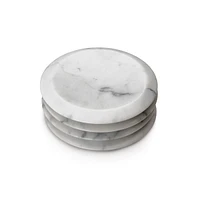 Coasters, Set of 4 — White Marble