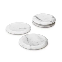 Coasters, Set of 4 — White Marble