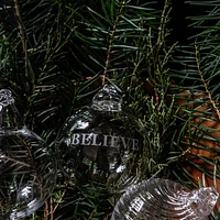 Engraved "Believe" Round Ornament in Gift Box