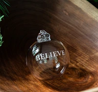 Engraved "Believe" Round Ornament in Gift Box