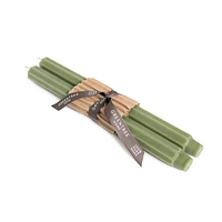 Sage Fluted Church Taper Candle Set - 12 Inch