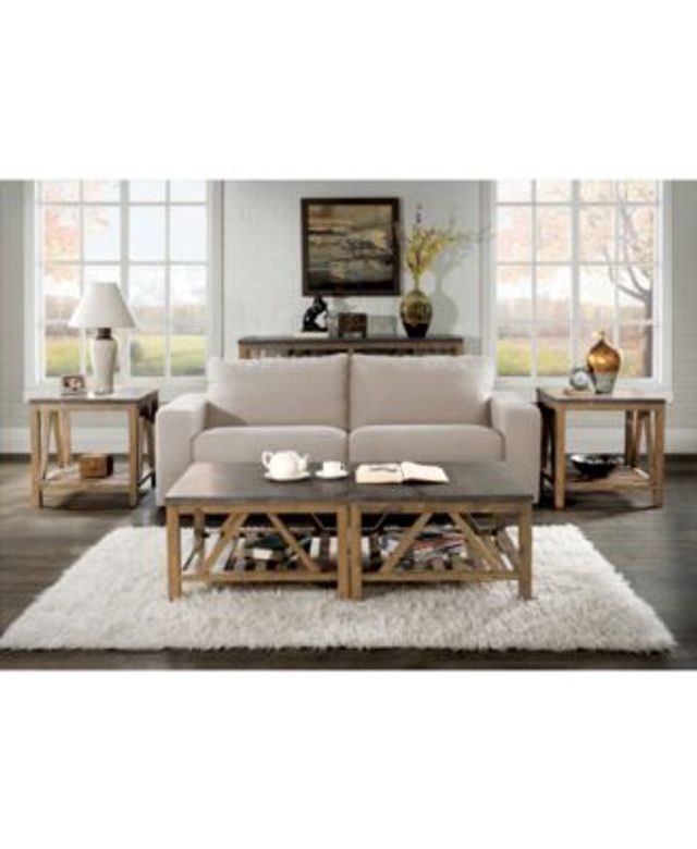 breslin bluestone round coffee table