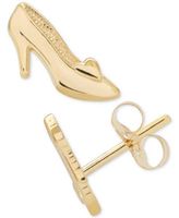 Children's Cinderella Slipper Stud Earrings in 14k Gold