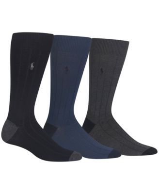 Men's Socks, Soft Touch Ribbed Heel Toe 3 Pack
