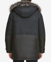 Men's Mixed-Media Parka with Removable Hood