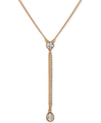 Gold-Tone Crystal Lariat Necklace, Created for Macy's , 16" + 3" extender, Created for Macy's