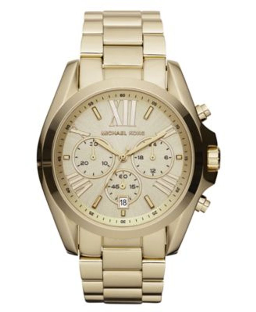 Michael Kors Women's Chronograph Bradshaw Gold-Tone Stainless Steel  Bracelet Watch 43mm MK5605 | Connecticut Post Mall