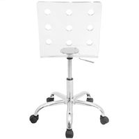 Swiss Adjustable Office Chair with Swivel in Clear Acrylic
