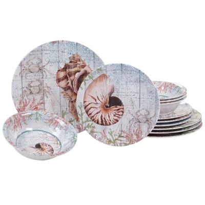 Sanibel Melamine 12 Piece Dinnerware Set