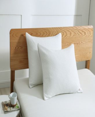 Cooling Knit Bed Pillow with Nano Feather Fill and Removable Cover Standard