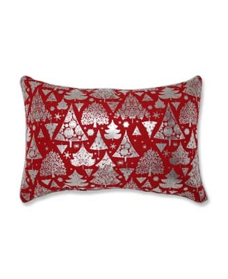 Metallic Christmas Trees Lumbar Pillow