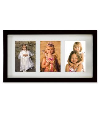 Black Wood Triple Matted Picture Frame - 4" x 6"