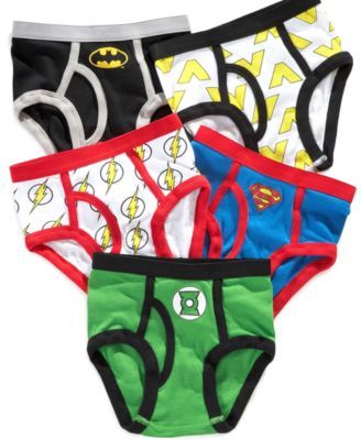 Justice League 5-Pk. Cotton Briefs, Little Boys & Big
