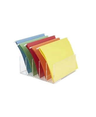 5 Compartment Acrylic File Holder, File Folder Sorter