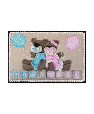 Sugar High Bear Boy Girl Gender Reveal Canvas Art