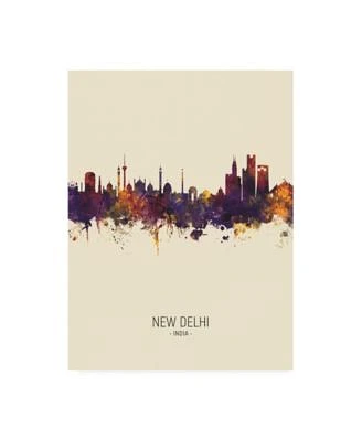 Michael Tompsett New Delhi India Skyline Portrait III Canvas Art