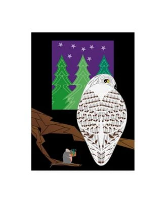 Marie Sansone Snowy Owl on the Right Canvas Art - 37" x 49"