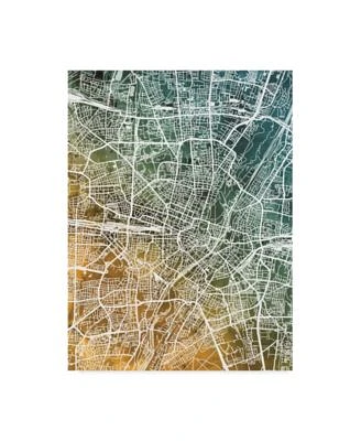 Michael Tompsett Munich Germany City Map Teal Orange Canvas Art