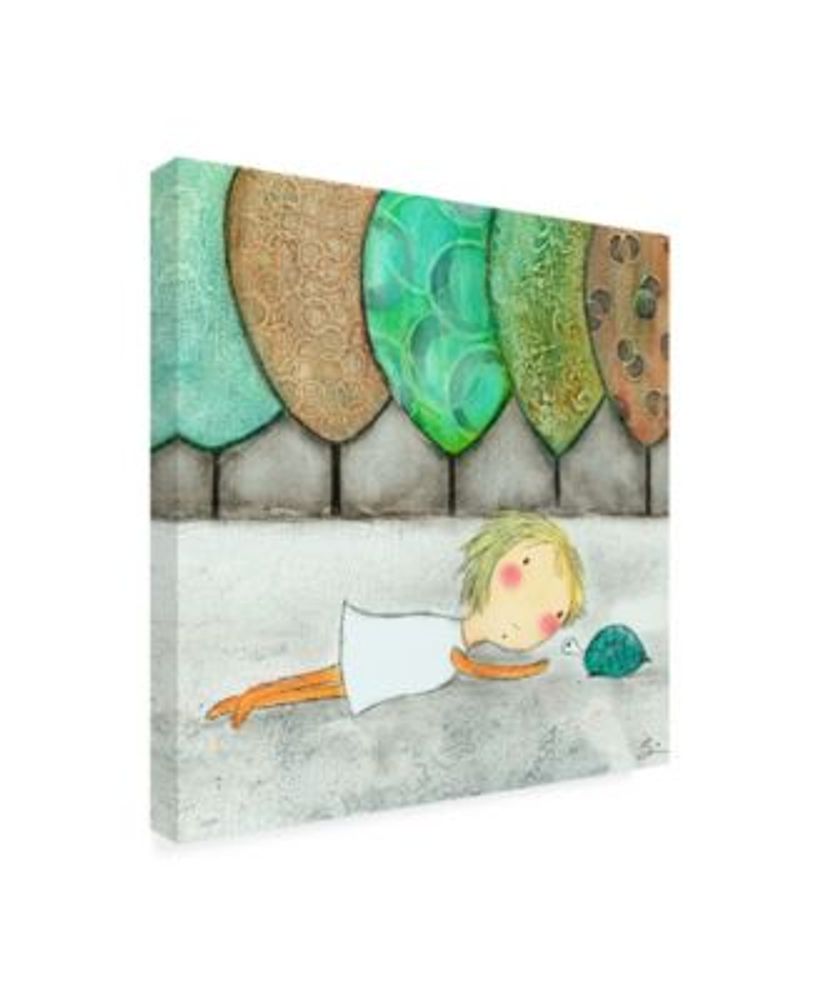 Carla Sonheim Girl with Turtle Canvas Art - 36.5" x 48"