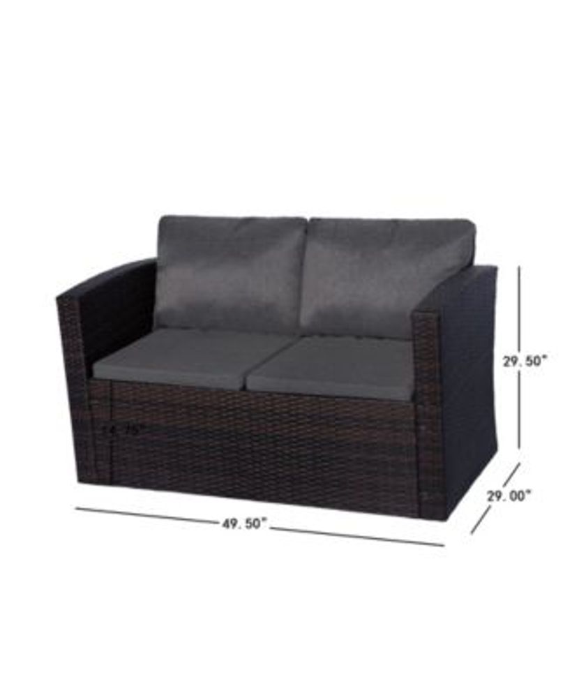 4-Piece Conversation Sofa Set with Plush Cushions