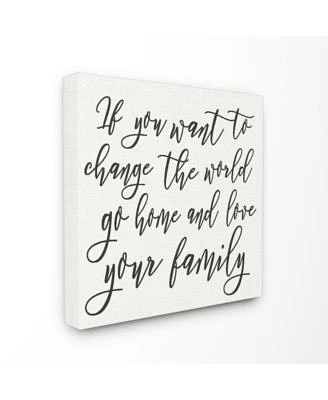 Change The World Love Your Family Canvas Wall Art, 17" x 17"