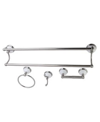 Victorian 4-Pc. Dual Towel Bar Bathroom Hardware Set in Brushed Nickel