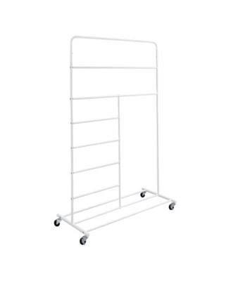 Rolling Multi-Section T-Bar Clothes Drying Rack