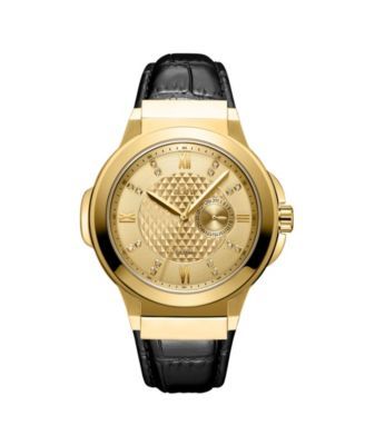 Men's Saxon Diamond (1/6 ct. t.w.) Watch in 18k Gold-plated Stainless Steel Watch 48mm