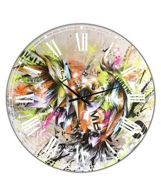 Street Art Graffiti Bird Large Modern Wall Clock