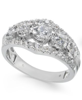 Diamond Five Stone Openwork Ring (1 ct. t.w.) in 14k White Gold