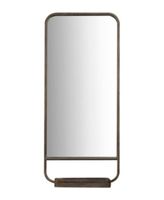 Rectangle Accent Mirror with Metal Frame Fold Down Tray